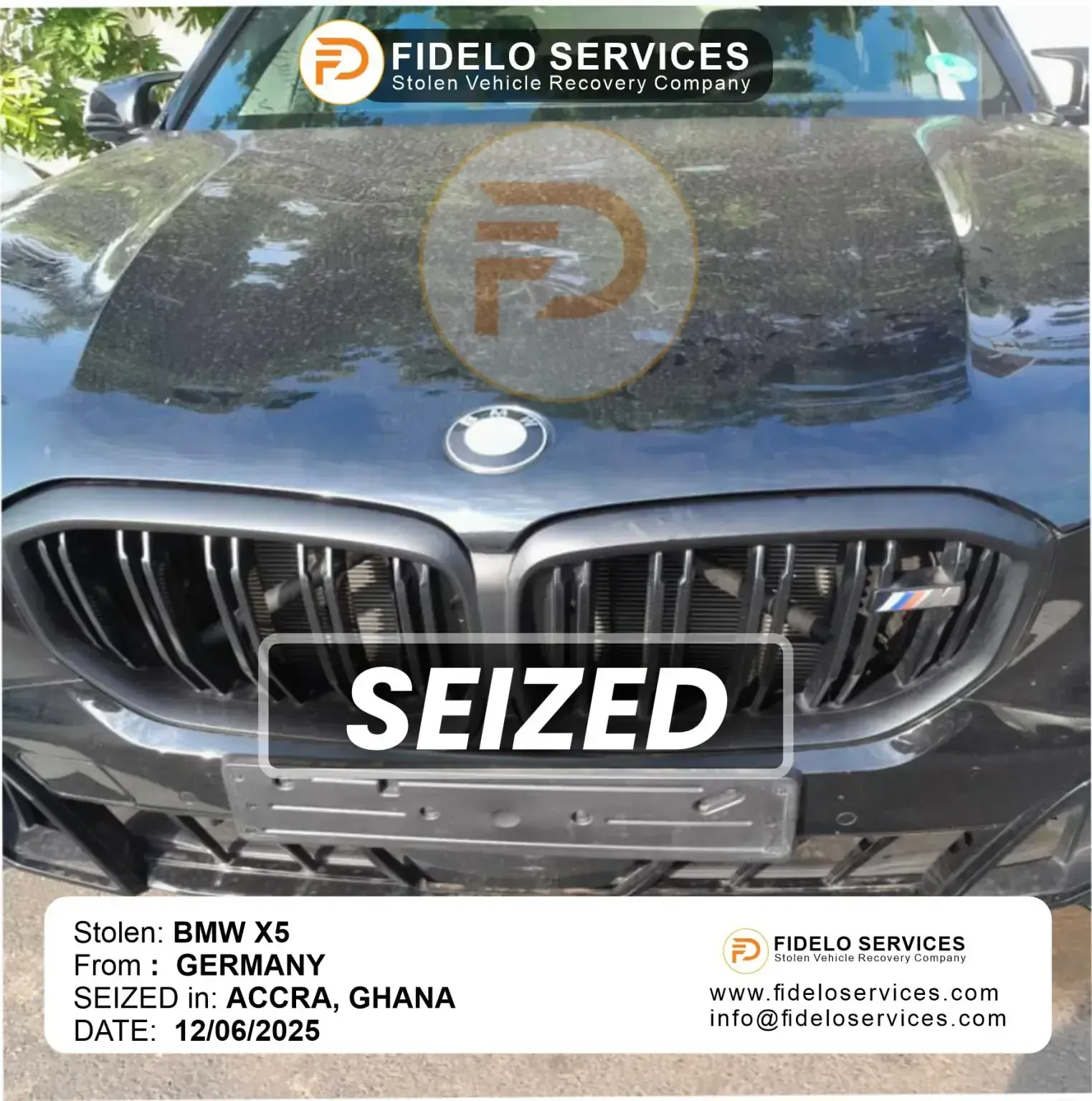 SBMW X5 Stolen in Germany By Fidelo Services